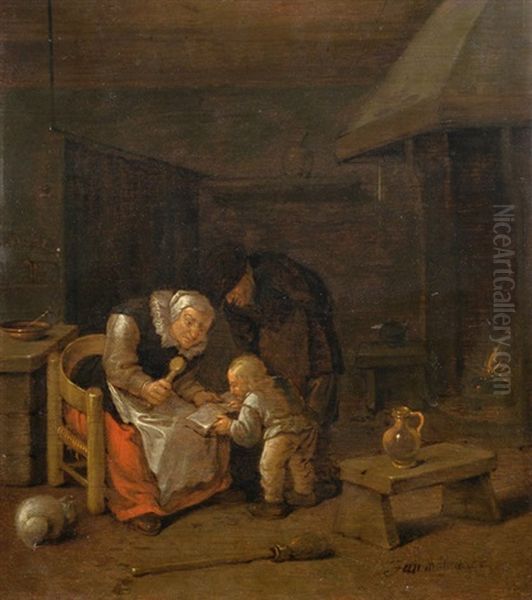 Bauernfamilie Im Kucheninterieur - view 1