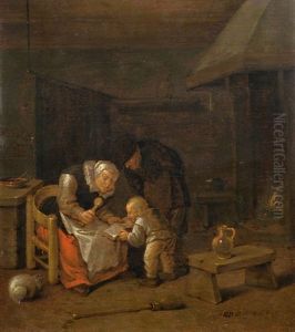 Bauernfamilie Im Kucheninterieur by Jan Miense Molenaer