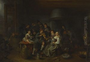 Merry Company In An Inn With A Violinist