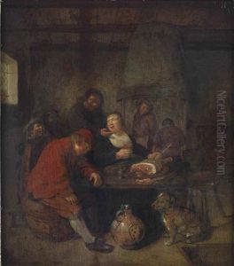 A Tavern Interior With A Merry Company by Jan Miense Molenaer