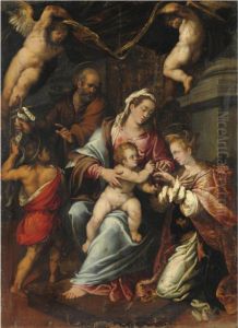 Matrimonio Mistico Di Santa Caterina by Giovanni Francesco Bezzi