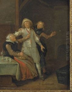 A Young Man Choosing Between Love And Money, In An Interior by Jan Miense Molenaer