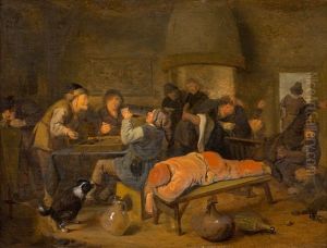 Bauern In Einer Wirtsstube by Jan Miense Molenaer