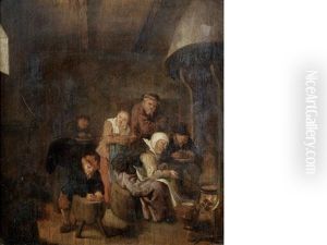 Peasants Drinking And Smoking In A Tavern by Jan Miense Molenaer