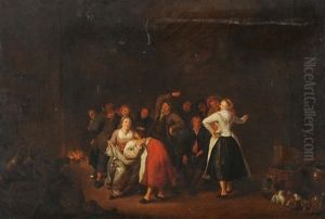 Spielende Gesellschaft In Einem Interieur by Jan Miense Molenaer