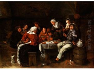 Niederlandische Genreszene In Einem Wirtshaus by Jan Miense Molenaer