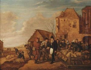 A Pig Market by Jan Miense Molenaer