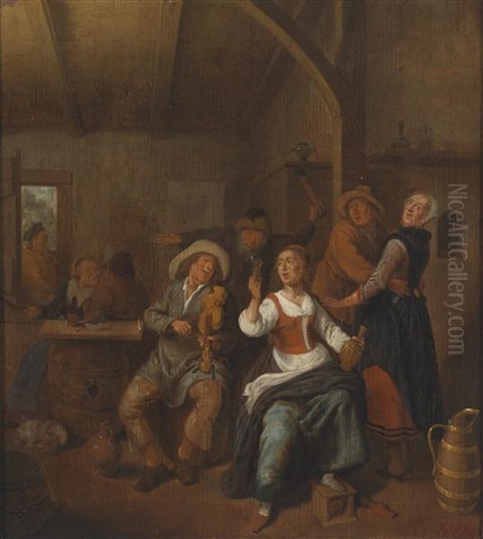 Wirtshausinterieur Mit Feiernden Personen - view 1