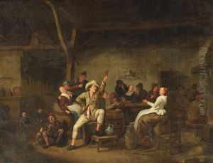 Hollandisches Interieur Mit Feiernden Bauersleuten by Jan Miense Molenaer