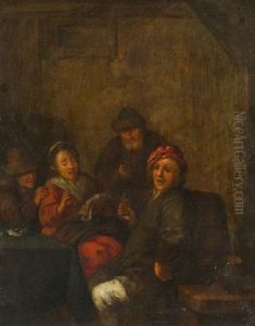 Singende Und Trinkende Bauern In Einer Taverne by Jan Miense Molenaer
