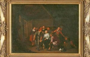 Wirtshausszene Mit Zahlreichen Personen by Jan Miense Molenaer