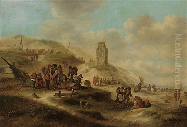 A Coastal Landscape With Figures In The Foreground - view 1