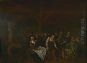 Frohliche Gesellschaft In Einer Bauernschanke by Jan Miense Molenaer