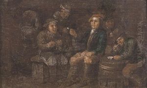 Gaststubeninterieur Mit Rauchenden Mannern Gaststubeninterieur Mit Rauchenden Mannern