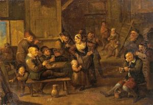 Zechende Bauern Im Wirtshaus by Jan Miense Molenaer