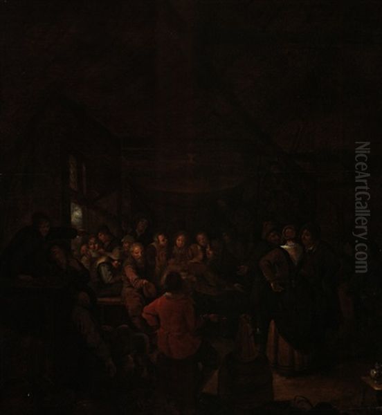Interieur Mit Grosser Bauerlicher Gesellschaft - view 1