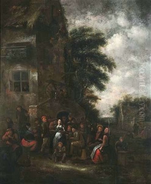 Frohliche Gesellschaft Vor Einem Wirtshaus - view 1