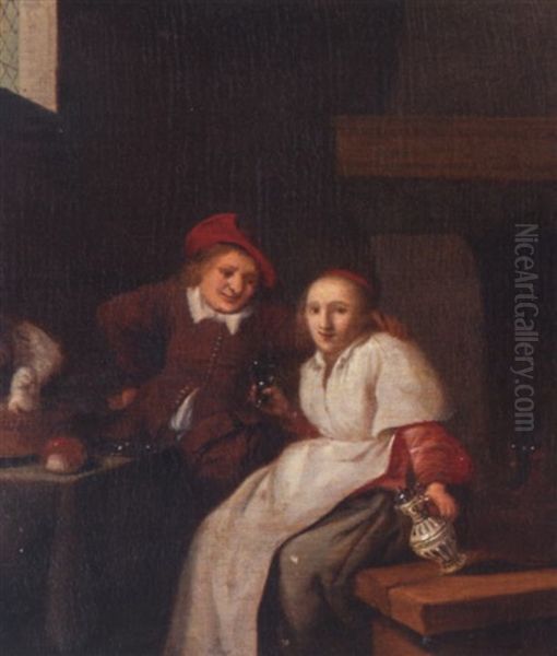 Peasants Drinking In An Interior - view 1