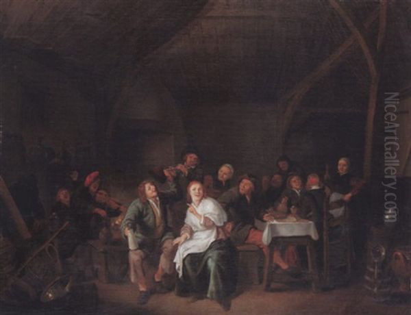 Lustige Gesellschaft In Wirtstube - view 1