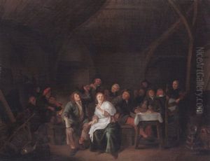 Lustige Gesellschaft In Wirtstube by Jan Miense Molenaer