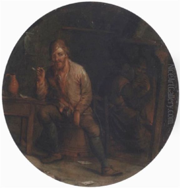 A Boor Smoking In A Tavern Interior - view 1
