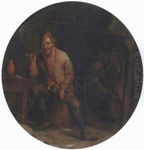 A Boor Smoking In A Tavern Interior