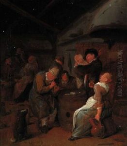 Peasants Carousing A Tavern by Jan Miense Molenaer