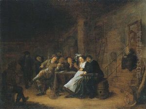 A Merry Company In A Tavern Interior by Jan Miense Molenaer