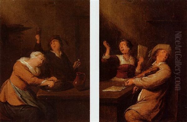 Femme Avec Homme Qui Leve Son Verre - view 1