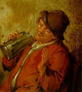A Man Drinking From A Jug by Jan Miense Molenaer