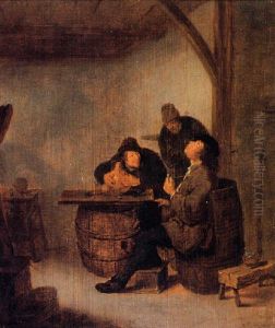 Herberg Scene Met Drie Figuren by Jan Miense Molenaer