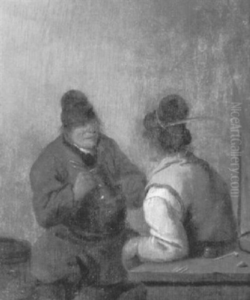 Zwei Trinkende Bauern Im Gesprach - view 1