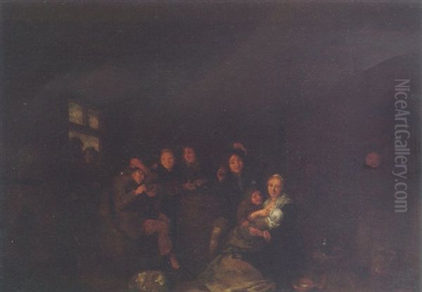 Peasants In A Barn Interior - view 1