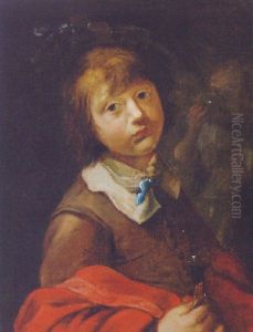 A Boy In A Brown Coat, Holding A Roemer