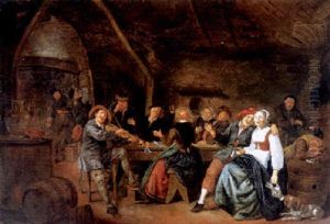 Landliche Festgesellschaft An Einem Tisch In Einem Bauerlichen Interieur Landliche Festgesellschaft An Einem Tisch In Einem Bauerlichen Interieur