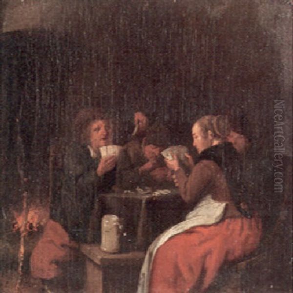 Cardplayers In A Tavern Interior - view 1