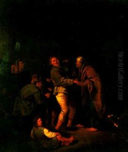 Interior Scene With Peasants by Jan Miense Molenaer