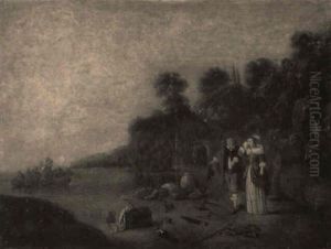 A Gentleman With A Weeping Lady On Beach Before His Departure A Gentleman With A Weeping Lady On Beach Before His Departure