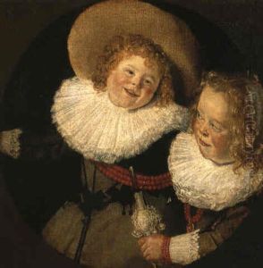 A Boy And A Girl Dressed In Green With Lace Collar by Jan Miense Molenaer