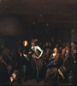 Fete Villageoise Dans Une Auberge by Jan Miense Molenaer