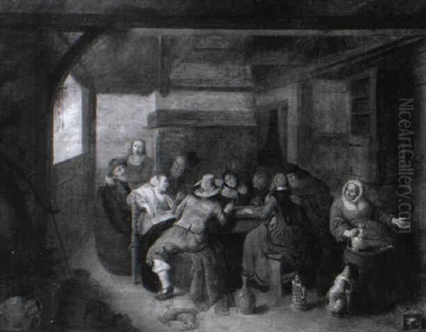 Fr"hliche Gesellschaft In Einem Bauernhaus - view 1