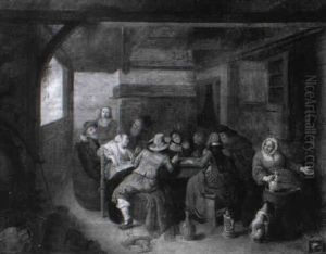 Fr"hliche Gesellschaft In Einem Bauernhaus