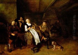 Interieur De Taverne Avec Une Joyeuse Compagnie by Jan Miense Molenaer