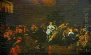 Frohliche Zecher In Der Bauernschenke by Jan Miense Molenaer