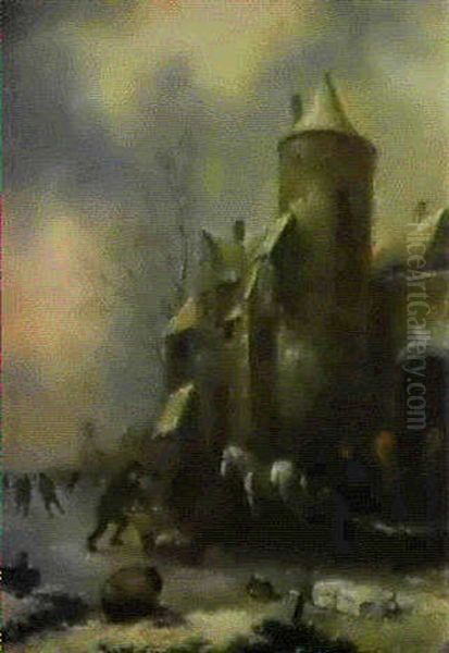 Scene D'hiver Aux Portes D'un Village - view 1
