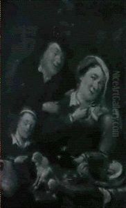 A Peasant Family At Table by Jan Miense Molenaer