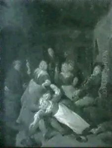 Scene De Beuverie A L'interieur D'une                       Auberge by Jan Miense Molenaer
