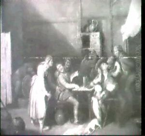 Figures Seated At A Table In An Interior