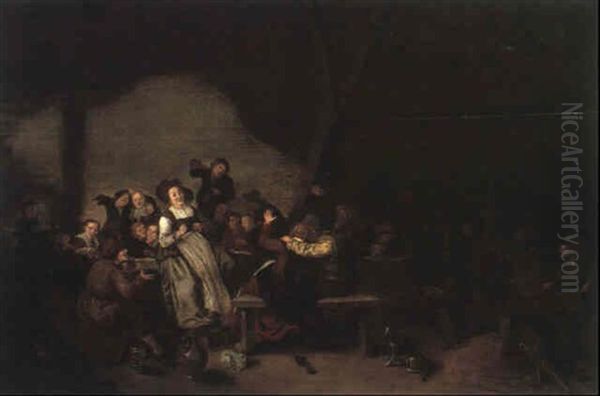 A Merry Company In A Barn - view 1
