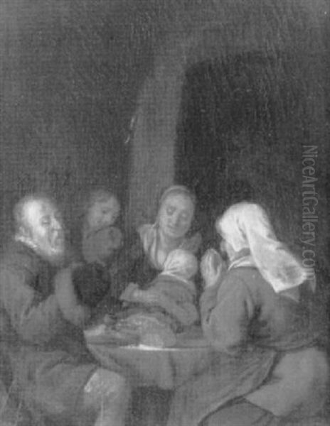 Peasants Saying Grace Before A Meal - view 1